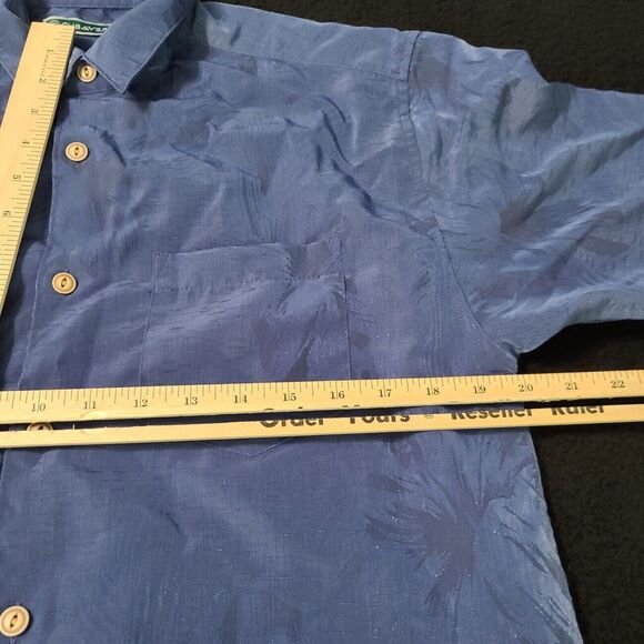Cubavera Mens Button-Up Shirt Blue Size Small Polyester Short Sleeve Collar - Picture 3 of 12
